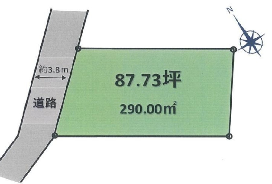栃木市川原田町　売土地　87.73坪の区画図