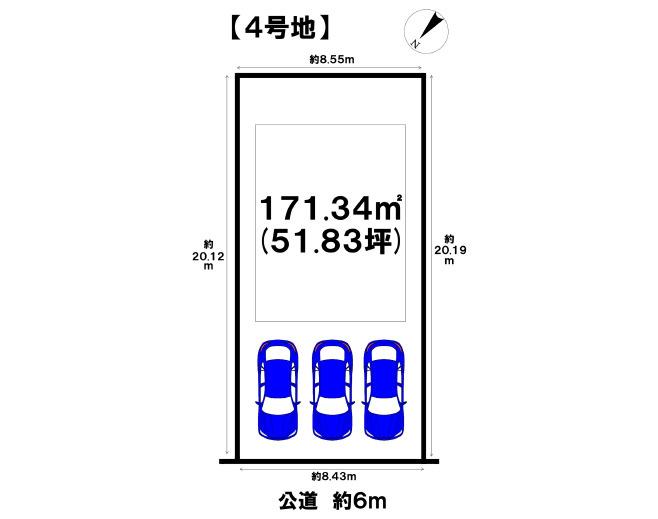〇八重瀬町伊覇 売土地【全4区画】の区画図