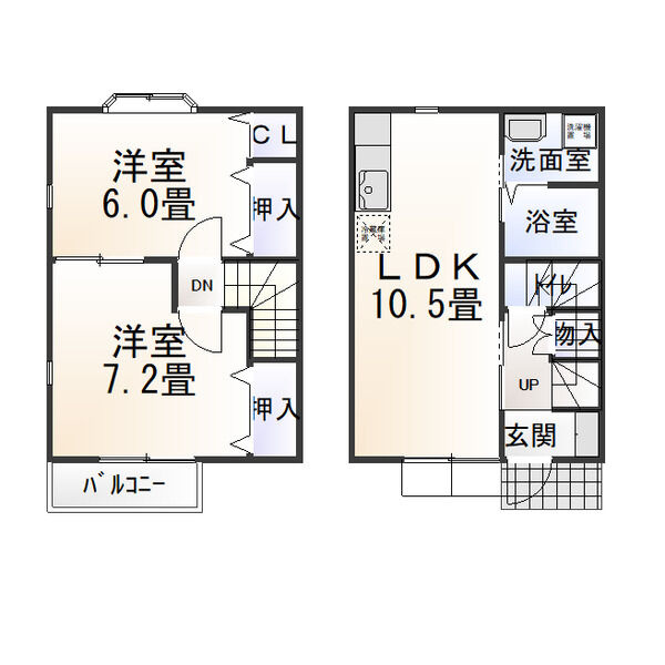 プラッサムコートMK B棟の間取り