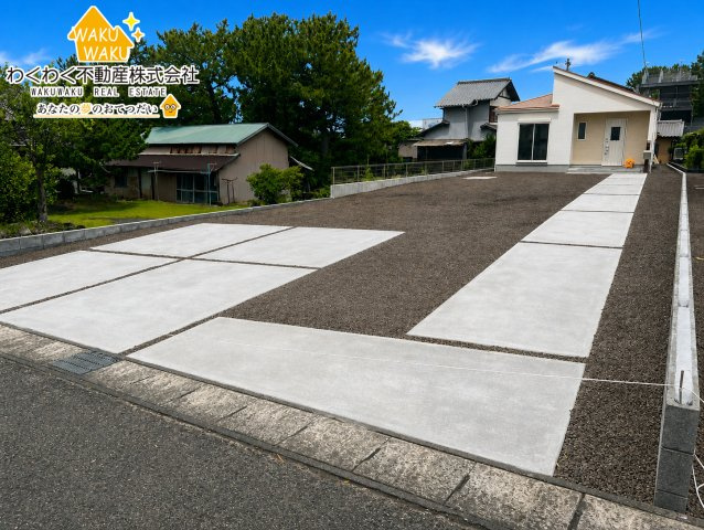 焼津市高新田　新築戸建　全３棟の前面道路含む現地写真|【1号棟】2026年7月初旬撮影