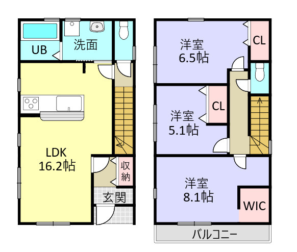 草牟田2丁目　新築戸建ての間取り
