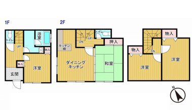 上尾市中分６丁目　中古一戸建ての間取り|上尾市中分６丁目　中古一戸建て、4LDK、土地面積66.38m2、建物面積92.31m2