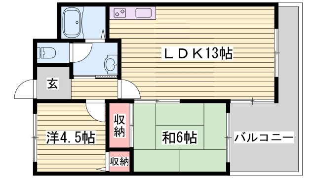 ロイヤルコーポ姫路栗山町の間取り
