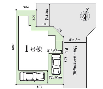 加古川市平岡町高畑（全1棟）新築の区画図|1号棟です。