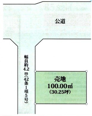 鶴ヶ島市脚折　建築条件なし売地　東武東上線『若葉駅』徒歩18分　【第一小学区】の区画図