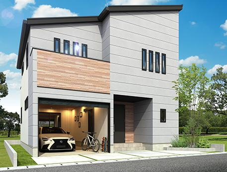 入間郡三芳町大字藤久保の新築一戸建の外観パース|大切なお車もキレイに保てるビルトイン車庫付き！
キッチンにはパントリーがあり食品の備蓄やキッチン用品の収納などに便利です。