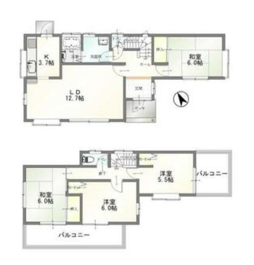 守谷市本町　中古戸建の間取り