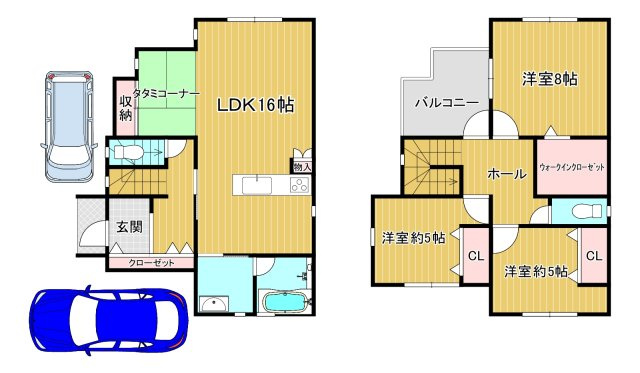 岸和田市別所町3丁 中古戸建の間取り