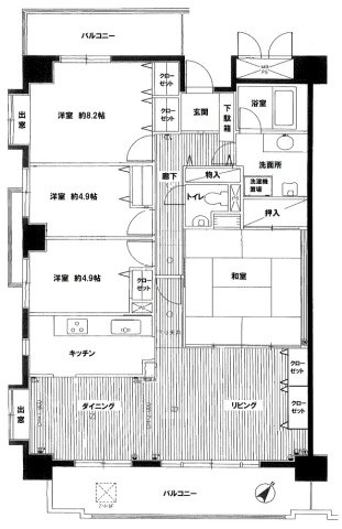 【間取り】 | ライオンズガーデン花崎Ｊ棟