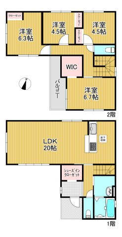 草加市中根新築戸建ての間取り