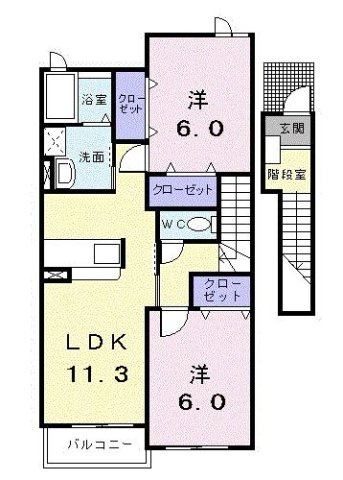 【間取り】 | サウスアローズ・Ｋ