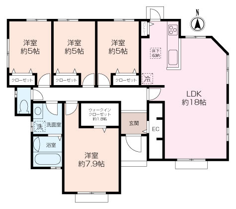 台4丁目　平屋住宅　新築戸建ての画像