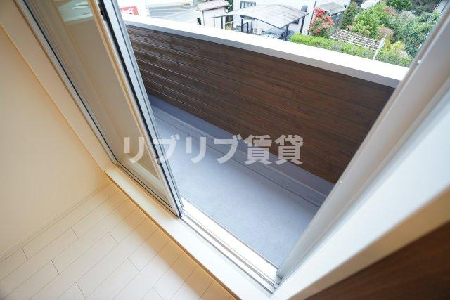 Lyk都町B棟のバルコニー