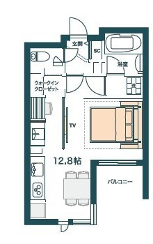 【間取り】 | グロリア要町 | ゆったりとした1R。