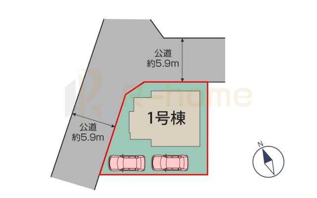 龍ケ崎市姫宮町　新築戸建て　1号棟の区画図|大きなお買い物だからこそ、メリット・デメリットを伝えさせて頂きます。
R-homeにお任せください♪