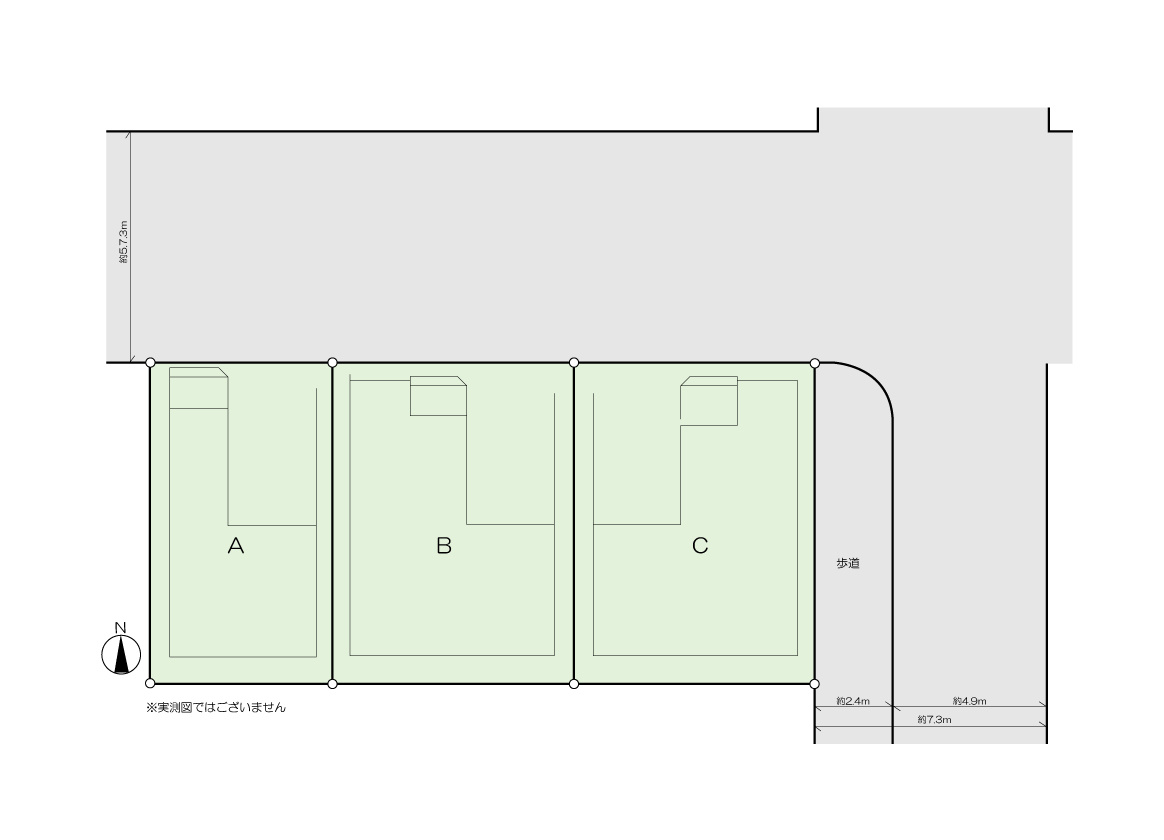 葛飾区鎌倉２丁目　新築分譲住宅　全３棟の区画図