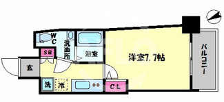 【間取り】 | ラシュレエグゼ難波南 | ラシュレエグゼ難波南　開放感ある間取