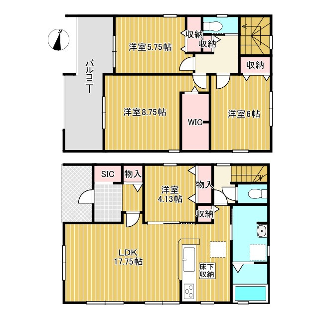 ●鈴鹿市自由ヶ丘 新築戸建の外観パース