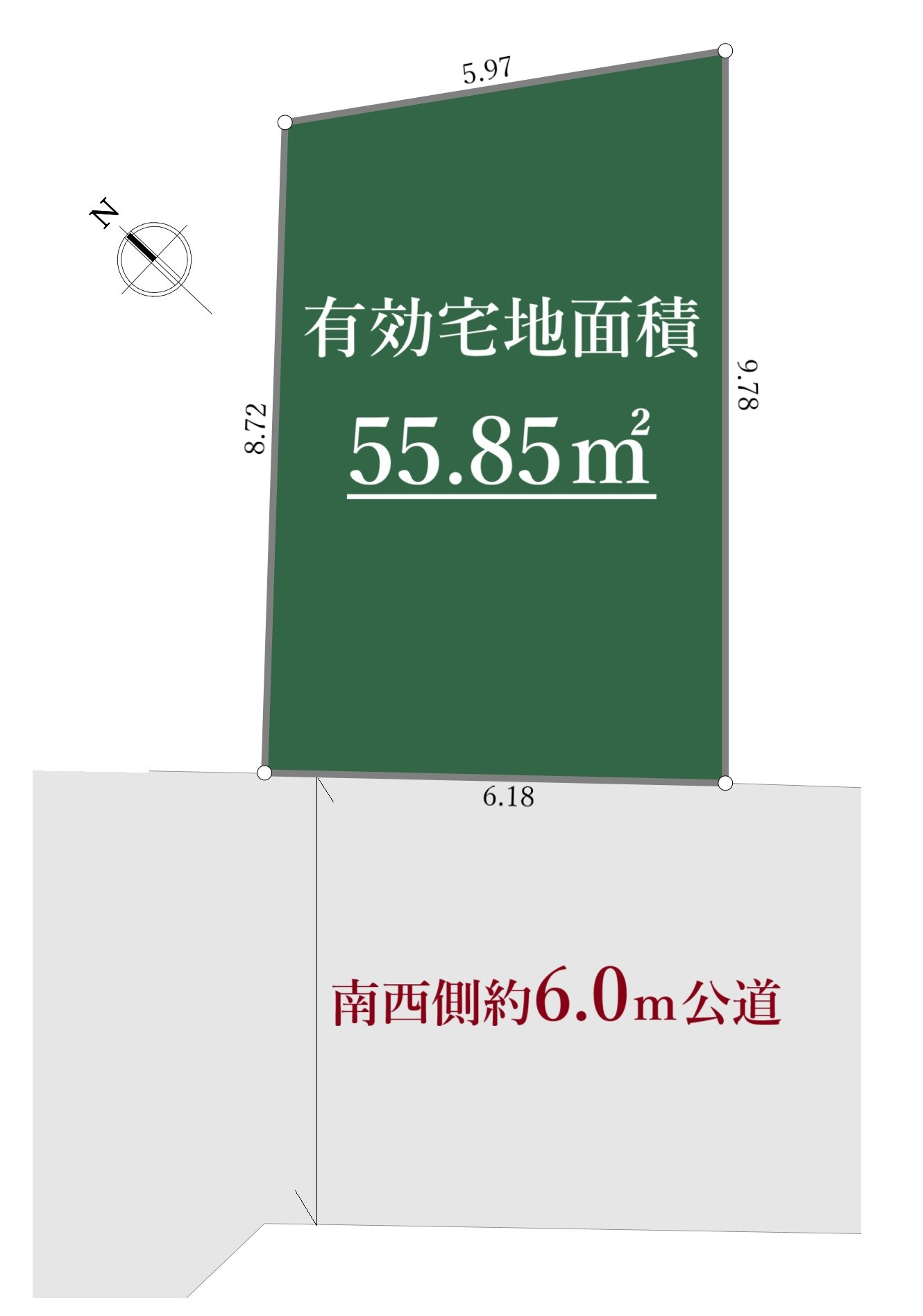 板橋区西台3丁目 限定1区画の区画図|南西側約6.0ｍ公道に面する日当り良好な立地
広々した前面道路は開放感を与えてくれます