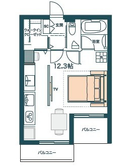 【間取り】 | グロリア要町 | ゆったりとした1R。