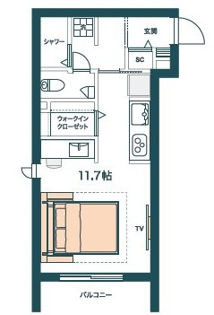 【間取り】 | グロリア要町 | ゆったりとした1R。