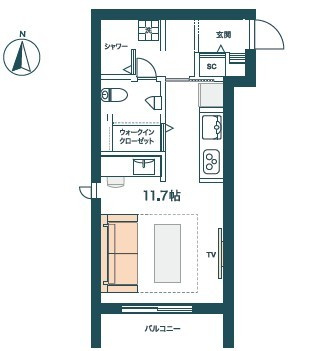 【その他】 | グロリア要町 | ベッドは昇降し、上昇時に下部はソファとして利用できます。