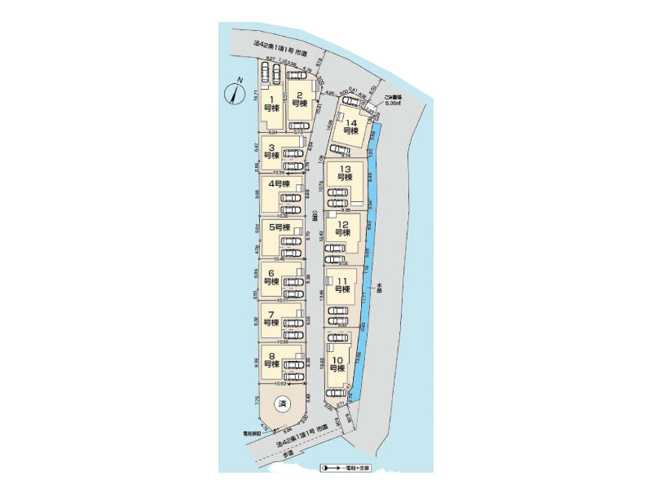 【区画図】 | 富士見市渡戸1丁目　新築一戸建住宅　全14棟　(ふじみ野店) | 13号棟/ご夫婦でお車をお持ちの方も嬉しい2台分のカースペース付き
