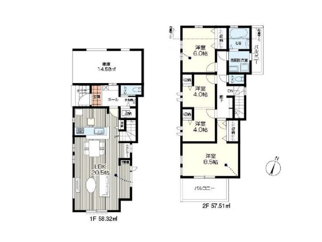 【間取り】 | 富士見市渡戸1丁目　新築一戸建住宅　全14棟　(ふじみ野店) | 10号棟/LDK20.5帖、各個室6帖以上の広さでゆったり開放的に暮らせます。