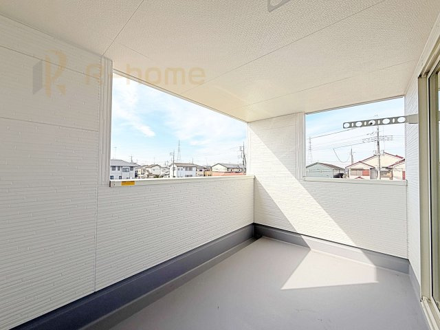 古河市諸川第13　新築戸建て　1号棟のバルコニー|急な雨でも安心のインナーバルコニー♪忙しいご夫婦も大満足♪