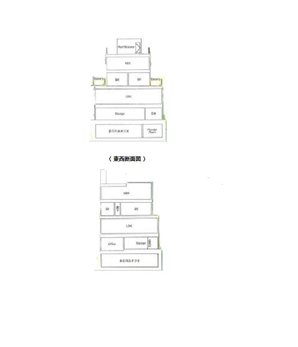 港区南麻布３丁目　売地の完成予想図|断面図