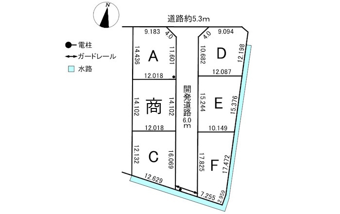 6区画分譲地　米野　D区画の土地図