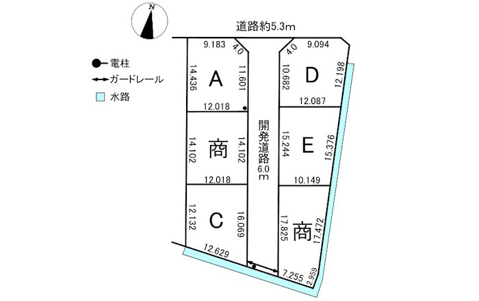 6区画分譲地　米野　D区画の土地図