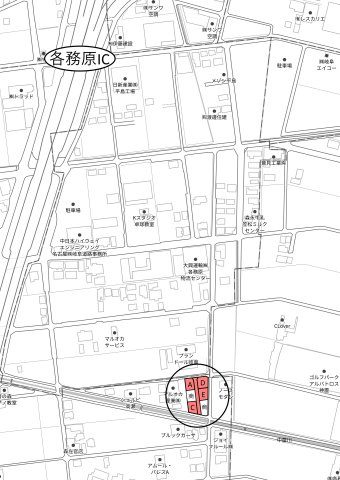 6区画分譲地　米野　D区画の地図