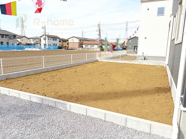古河市諸川第13　新築戸建て　2号棟の庭|広々とした日当たりの良いお庭！お子様の遊び場やガーデニングスペースに♪