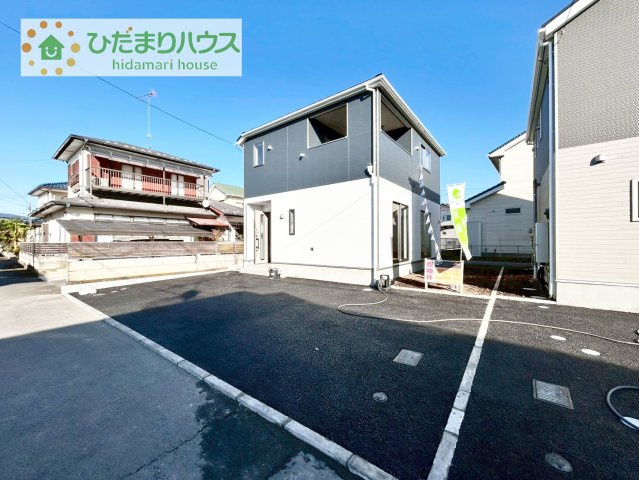 【駐車場】 | 筑西市下川島第2　新築戸建　1号棟 | カースペース3台ＯＫ！来客用にもスペースを確保できて安心ですね(^^)/