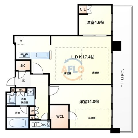 プラウドタワー堺東の間取り|プラウドタワー堺東　間取り