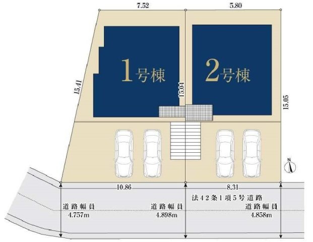 【横浜市旭区南希望が丘96-6全2棟新築戸建て】★仲介手数料無料★（善部小学校・南希望が丘中学校）の区画図