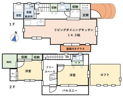 上鷺宮5丁目戸建ての間取り
