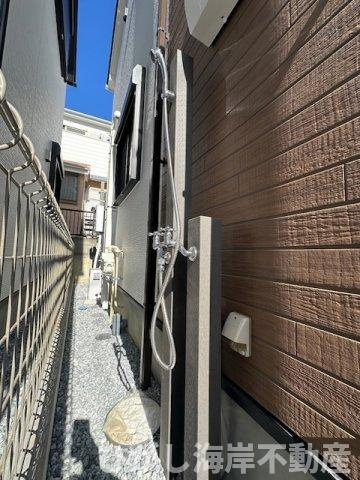 茅ヶ崎市浜須賀　新築戸建　全４棟の庭|外用シャワー