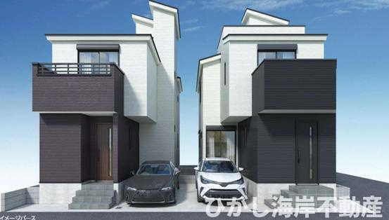 藤沢市辻堂元町5丁目　新築戸建　全２棟の外観パース|イメージパスですので実際のものと多少異なります