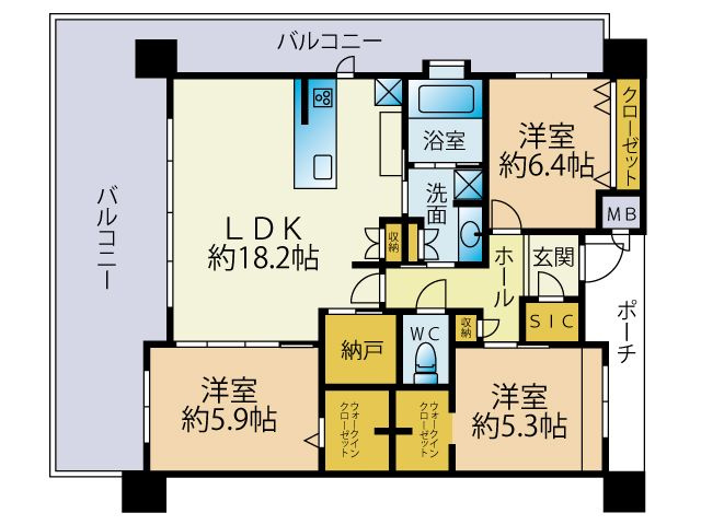 【間取り】 | アースコートディアテラス三ヶ森☆仲介手数料無料☆