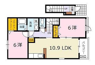 広島市安佐北区亀山９丁目のアパートの間取り