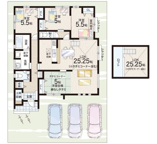 羽曳野市羽曳が丘西　新築一戸建ての間取り