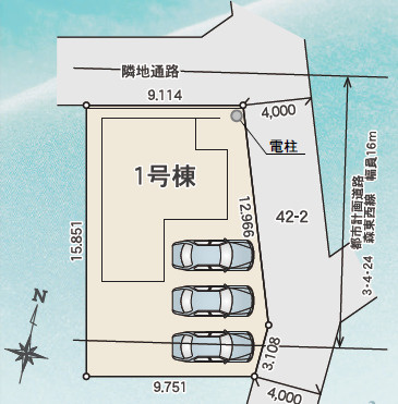 藤岡市森1期（全1棟）1号棟の区画図