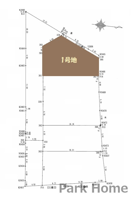 高知市旭天神町 -１号地-新築戸建ての土地図|1号地