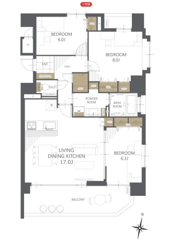 【間取り】クレアホームズ旭ヶ丘ハイライズ 