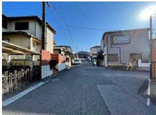 野田市上花輪　売地　50坪　の前面道路含む現地写真