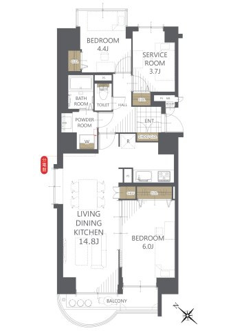 【間取り】ライオンズマンション本町通 