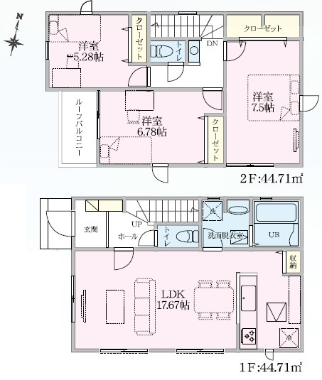 【間取り】 | 高崎市江木町23-1期　5号棟