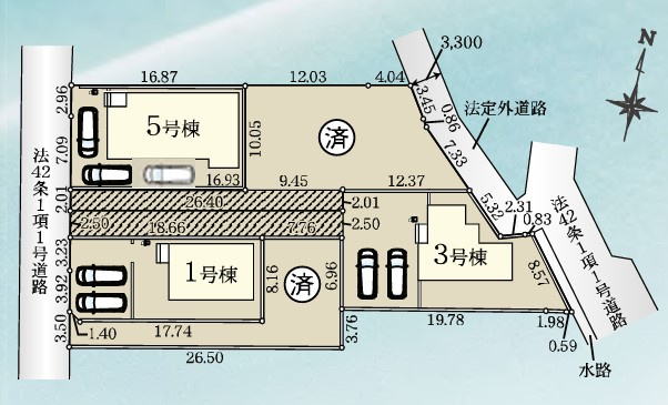 【区画図】 | 高崎市江木町23-1期　5号棟